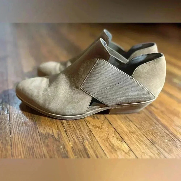 Eileen fisher classic slip on low top leather booties sz. 8.5 minimalist office - Picture 2 of 6